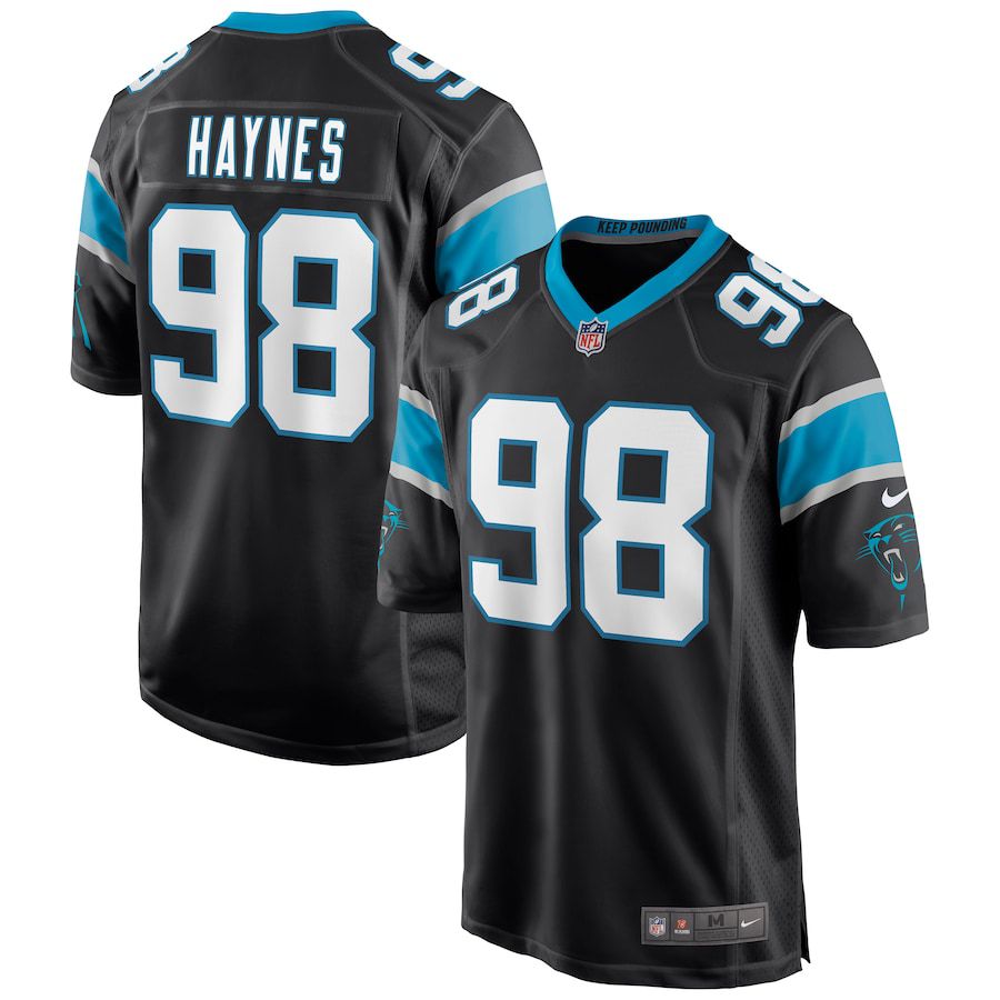 Cheap Men Carolina Panthers 98 Marquis Haynes Nike Black Game NFL Jersey